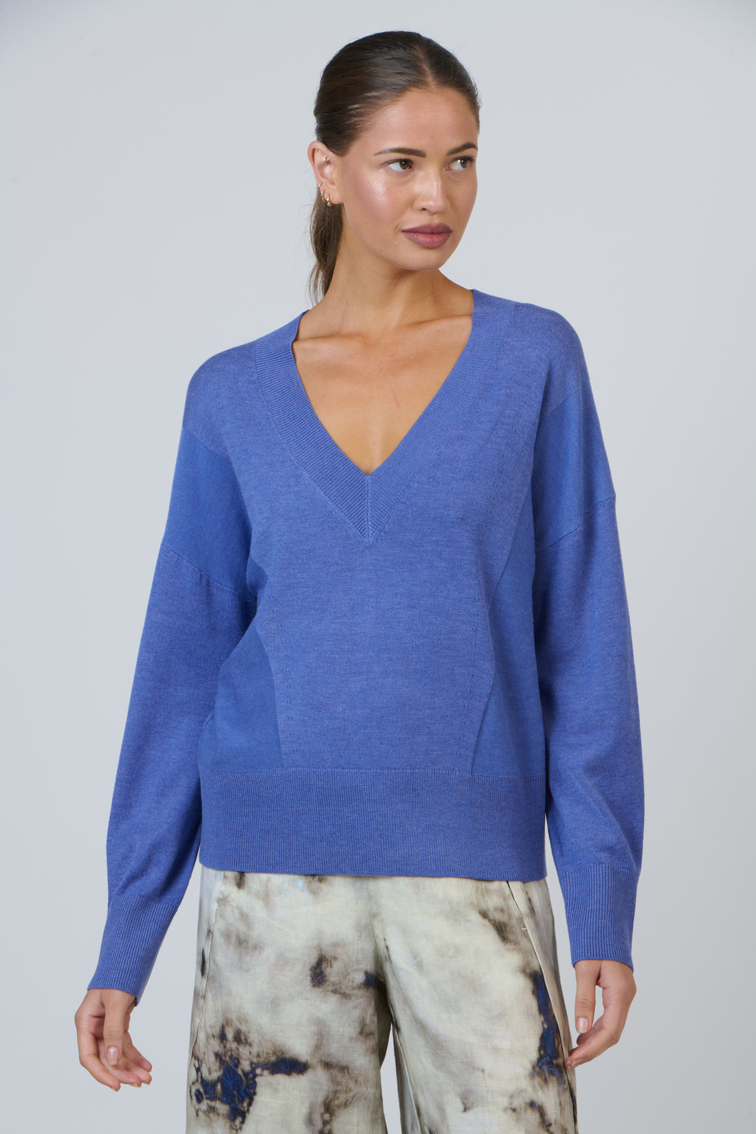 V-Neck Knit Jumper Lake Olive et Julie