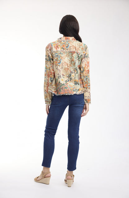 Gordes Jacket Fringe Main Print - Orientique