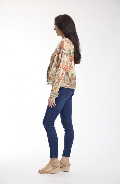 Gordes Jacket Fringe Main Print - Orientique