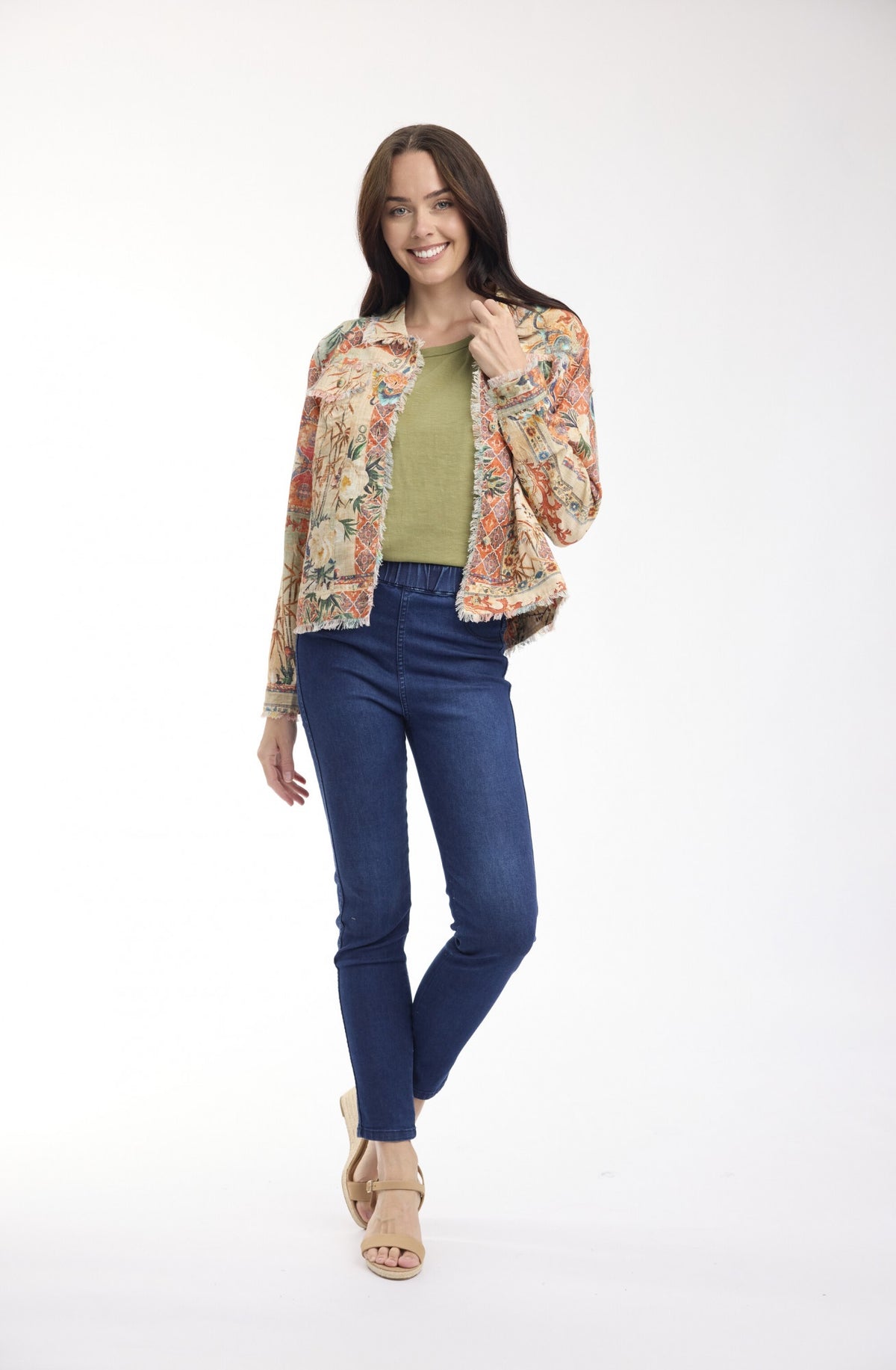 Gordes Jacket Fringe Main Print - Orientique