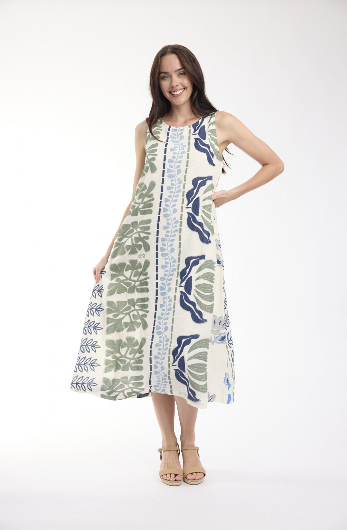 Liberte White Dress Midi Sleeveless - Orientique