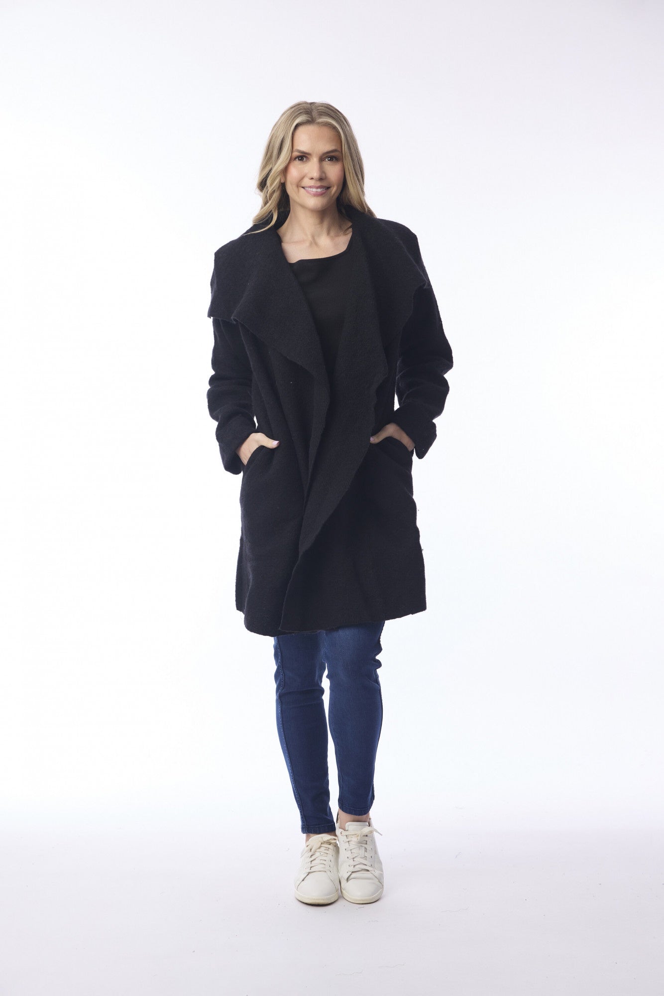 Wool Wrap Jacket Black - Orientique