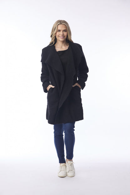 Wool Wrap Jacket Black - Orientique