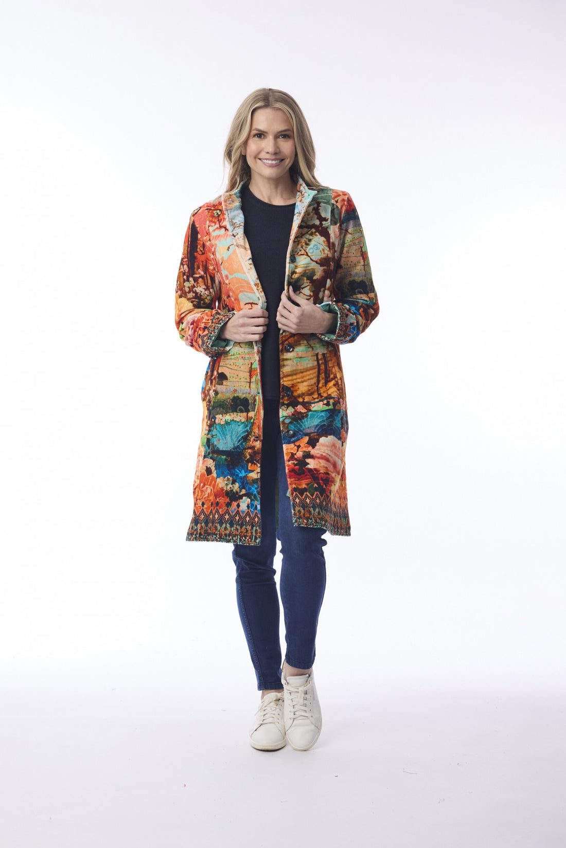 Nippori Coat Round Neckline Orientique