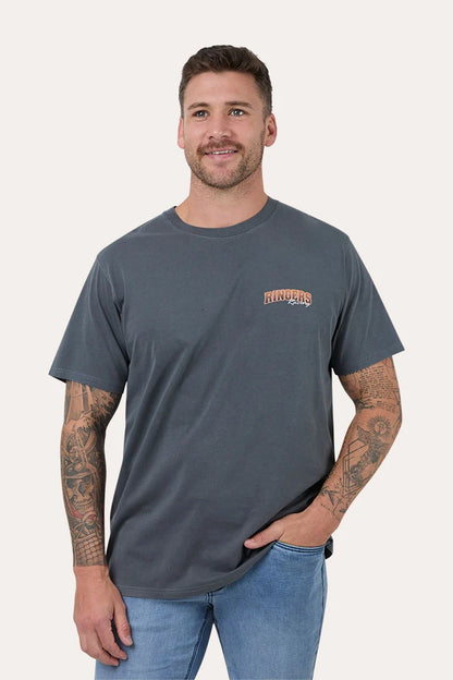 Ringers Racing Mens Loose Fit  T-Shirt Washed Black - Ringers Western