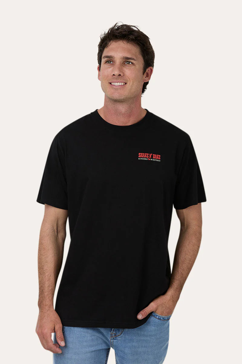 Shake n Bake Mens Loose Fit T-Shirt Black - Ringers Western