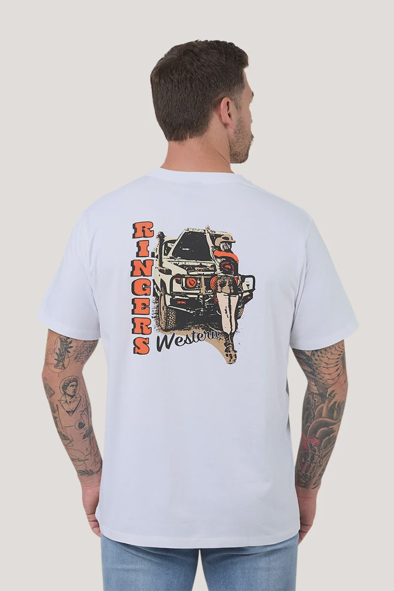 Side Chick Mens Loose Fit T-Shirt White - Ringers Western
