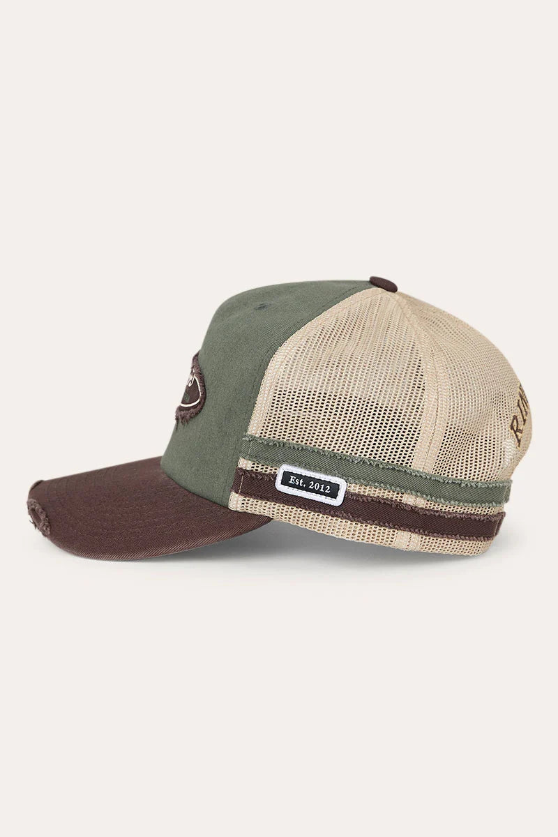 Worn Out Deep Fit Trucker Cap Army/Choc - Ringers Western
