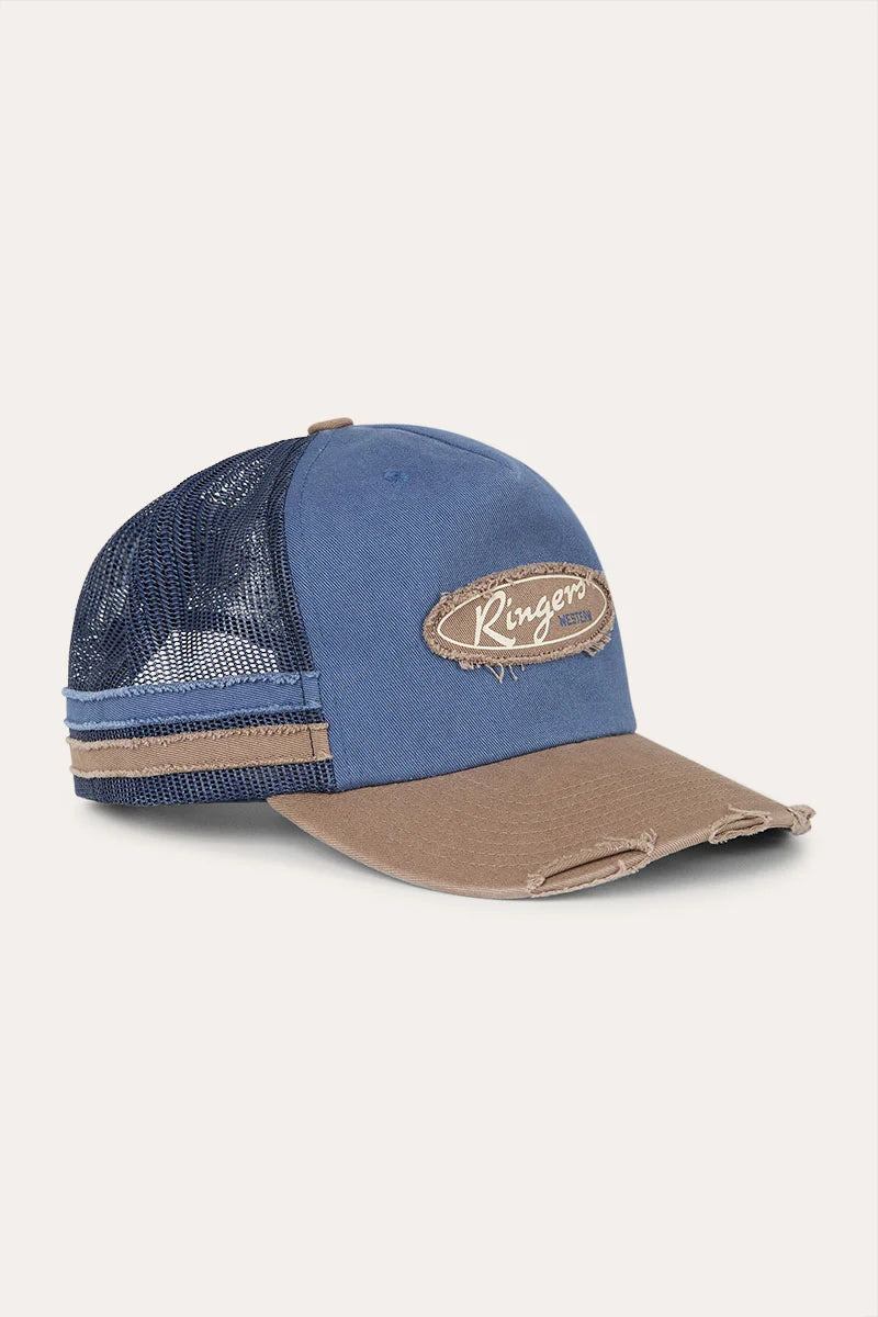 Worn Out Deep Fit Trucker Cap Clay/Blue - Ringers Western