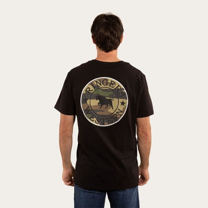 Signature Bull Mens Loose T-Shirt - Black / Camo