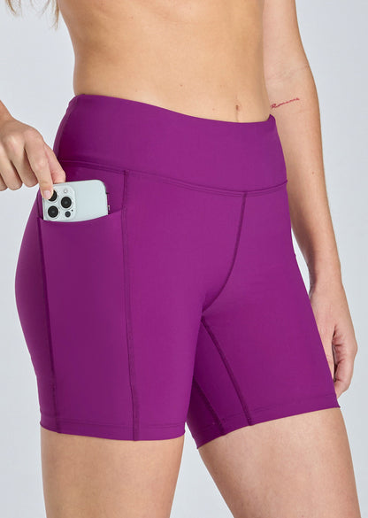Run Swim Active Dual Pocket Mid-Thigh Short