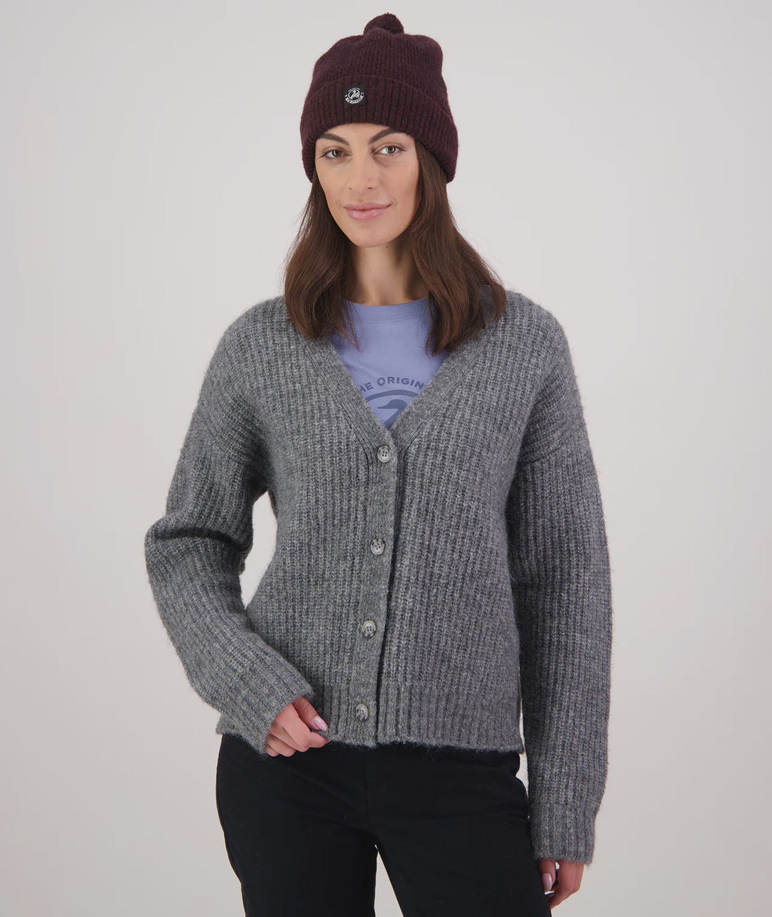 Marydale Cardigan Mid Grey Marle Swanndri