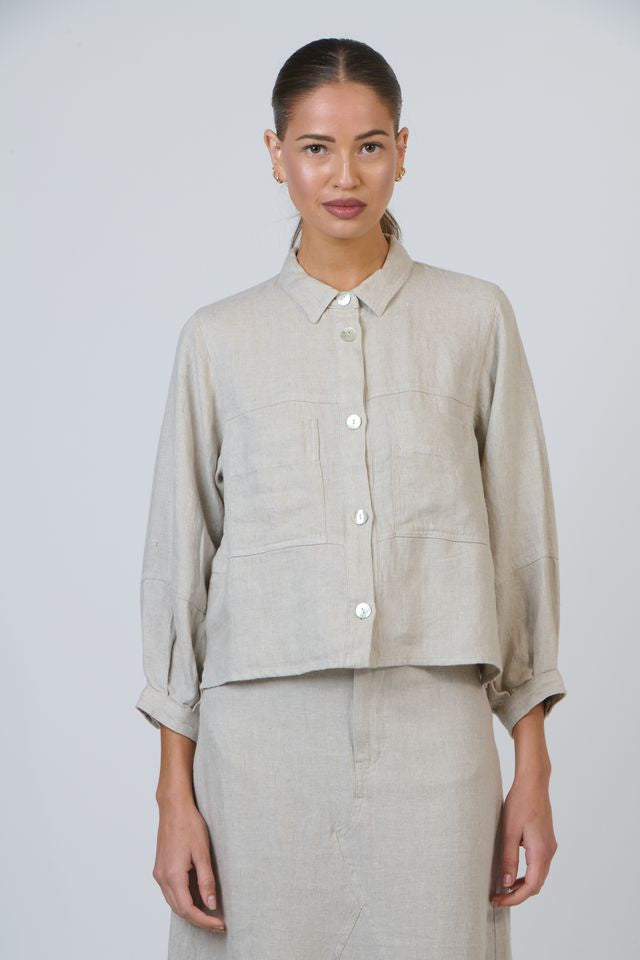Linen Sandstorm Shirt Naturals by O &amp; J