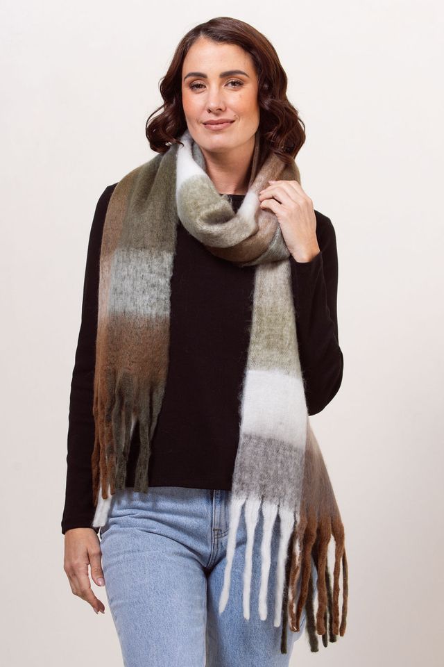 100% Acrylic Colour Block Scarf - See Saw
