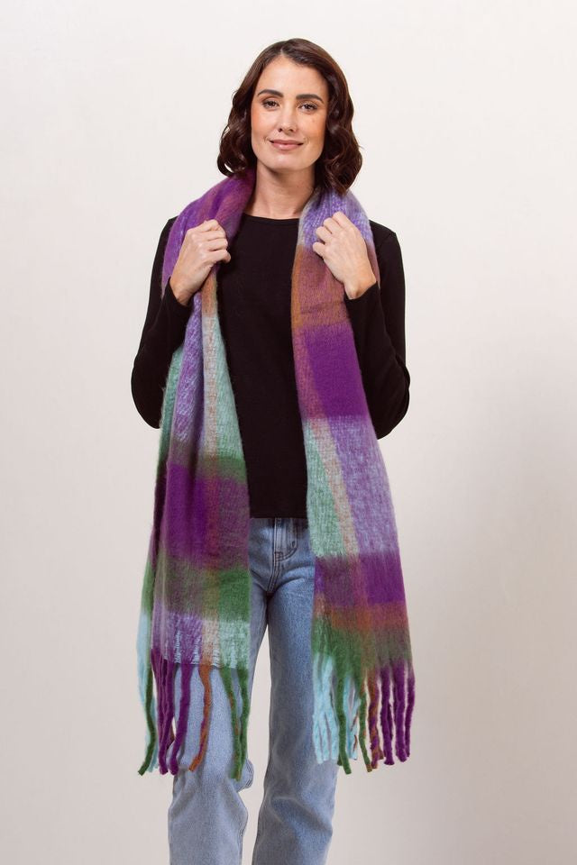 100% Acrylic Colour Block Scarf - See Saw