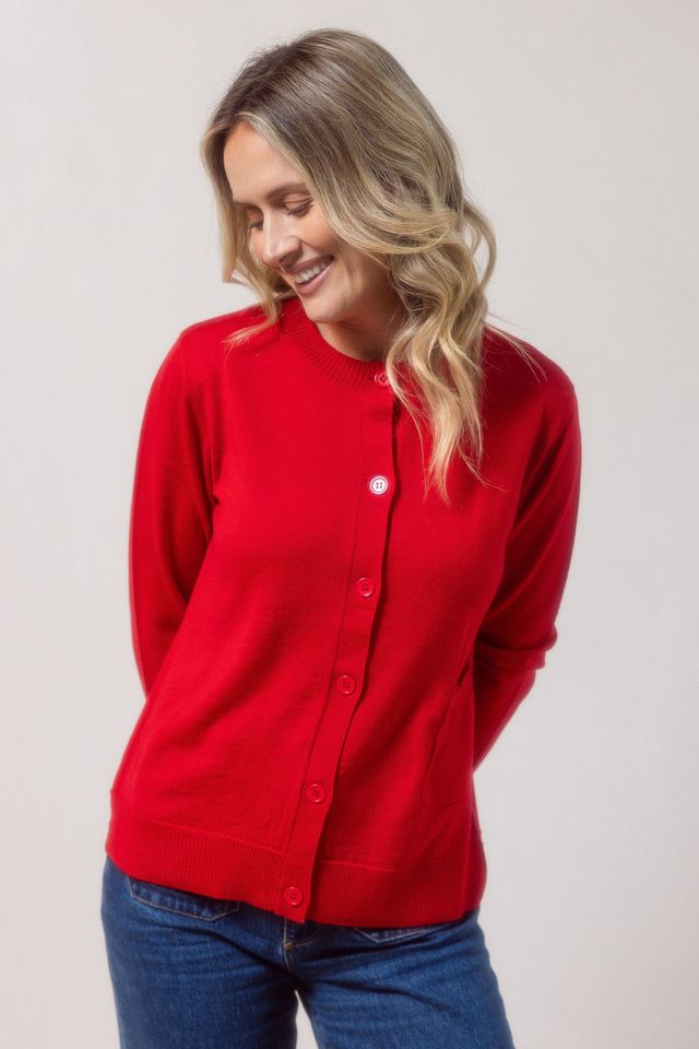 Nylon/Wool Blend Shawl Collar Cardi See Saw