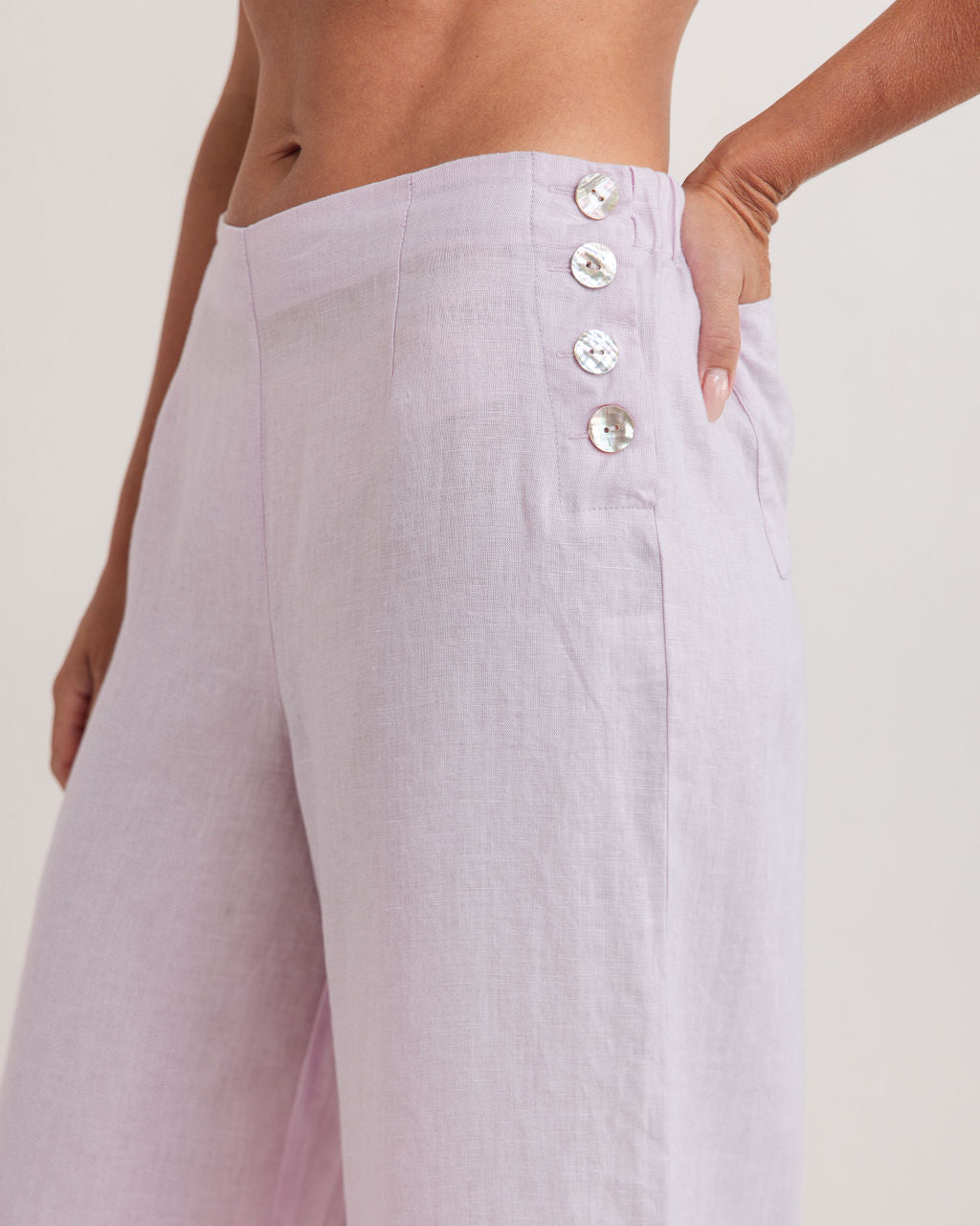 SS364 100% Linen Palazzo Pant