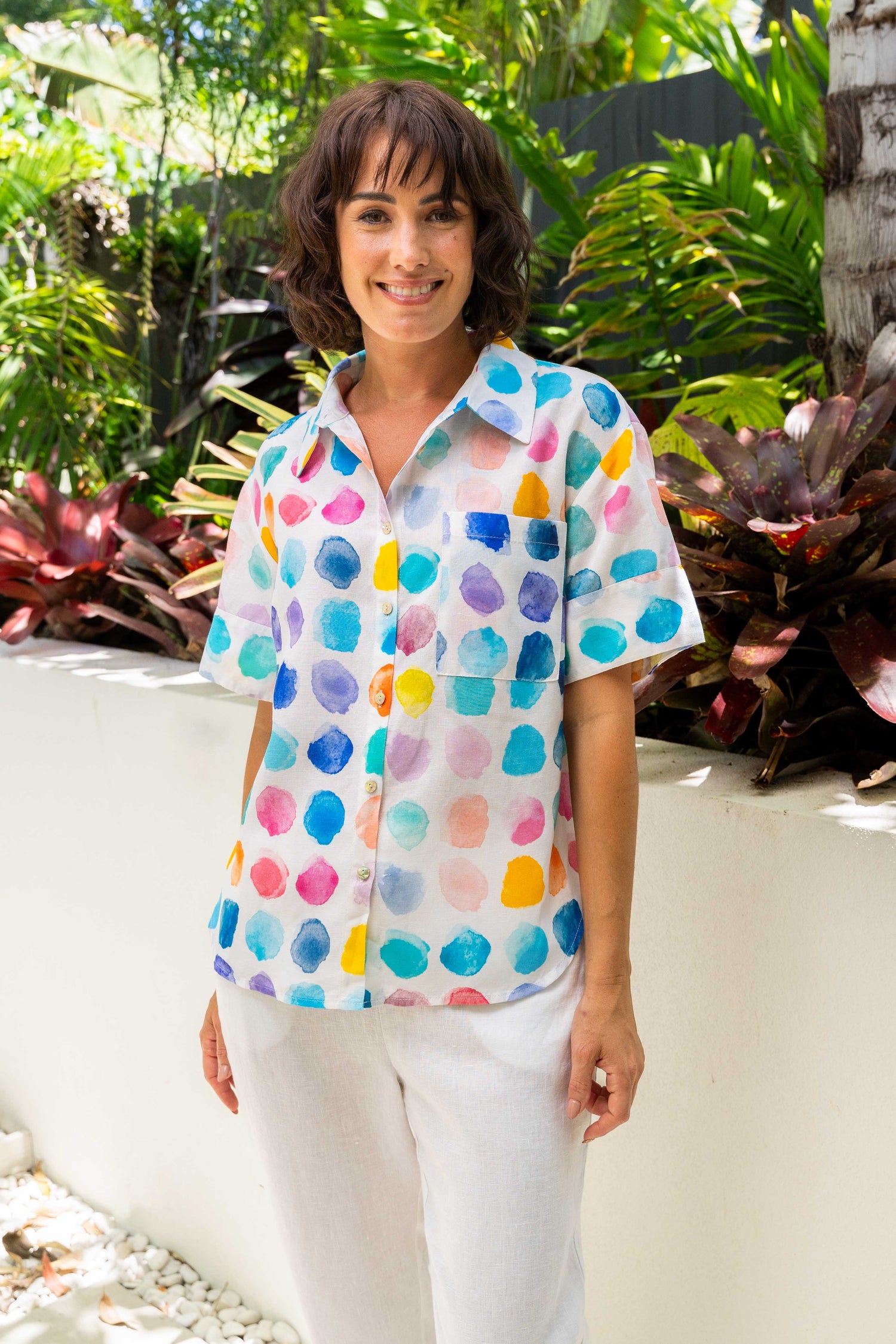 SS449 Linen/Visc Short Sleeve Shirt