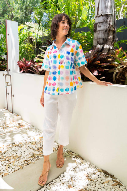 SS449 Linen/Visc Short Sleeve Shirt