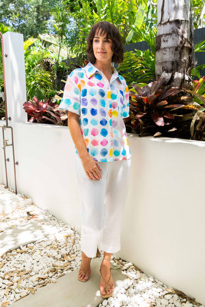 SS449 Linen/Visc Short Sleeve Shirt