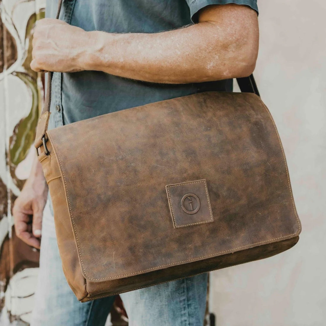 Leather Messenger Bag for Men - Soldier 15