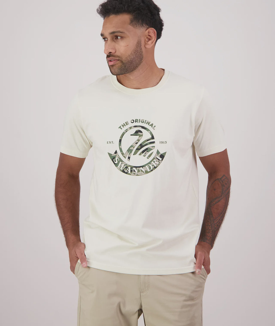 Original V3 T-Shirt Ecru/Camo - Swanndri