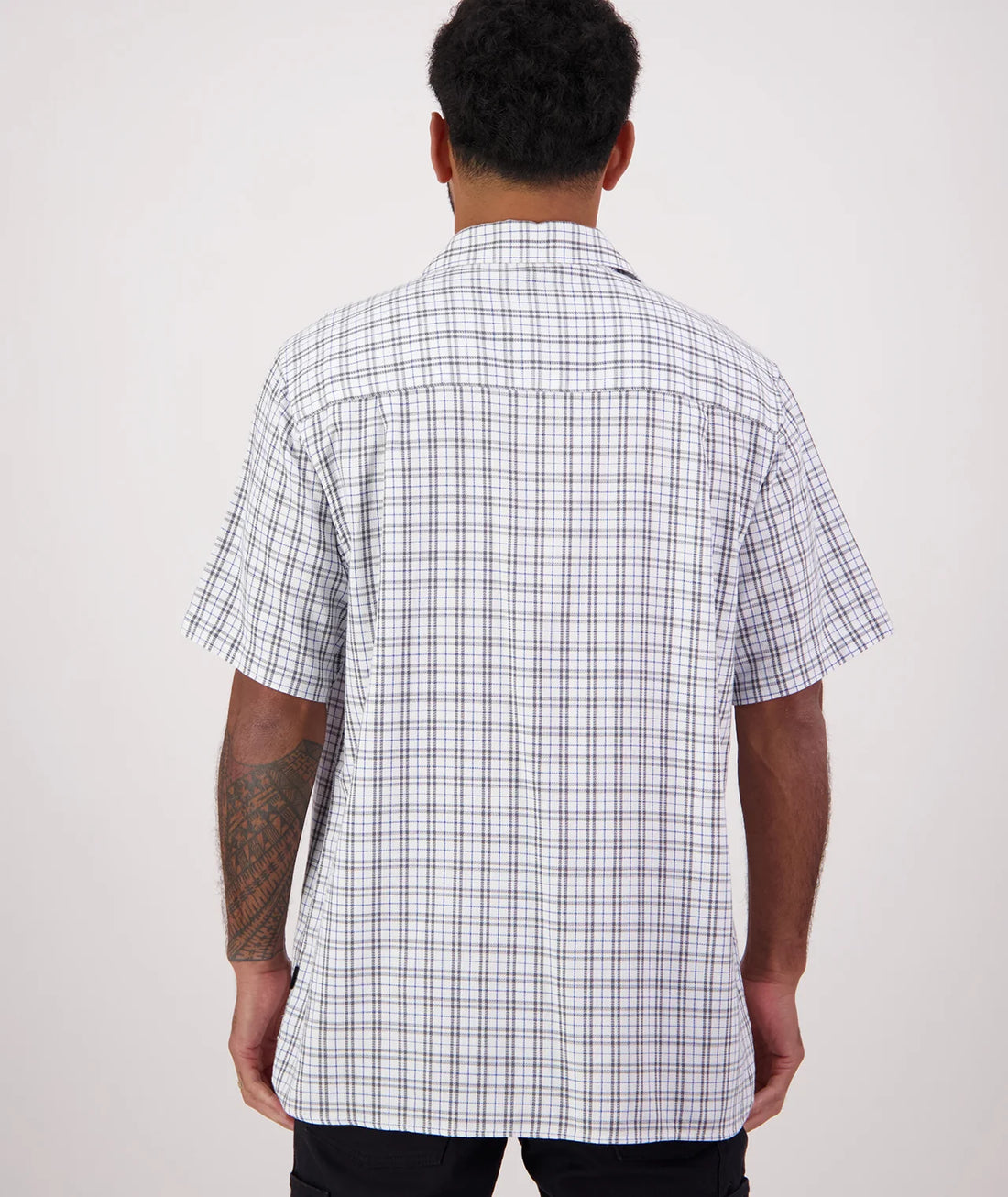 Russell Shirt White/Swanni Blue Grid - Swanndri