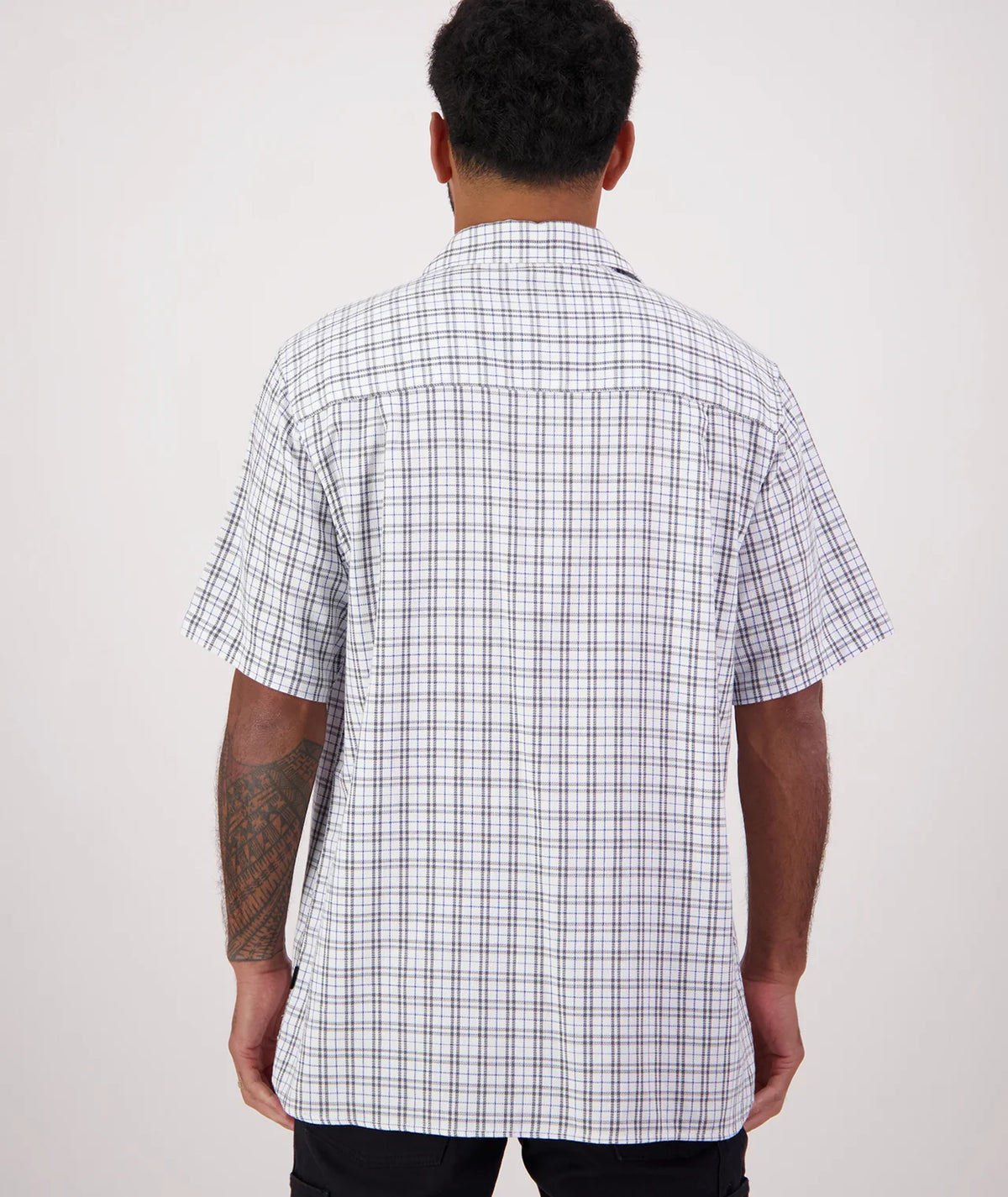Russell Shirt White/Swanni Blue Grid - Swanndri