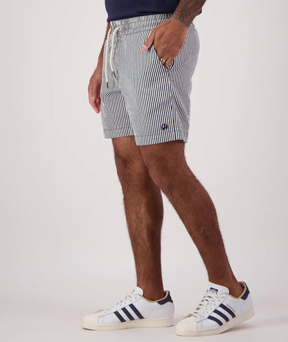 Seaview Stripe Shorts Navy/White - Swanndri