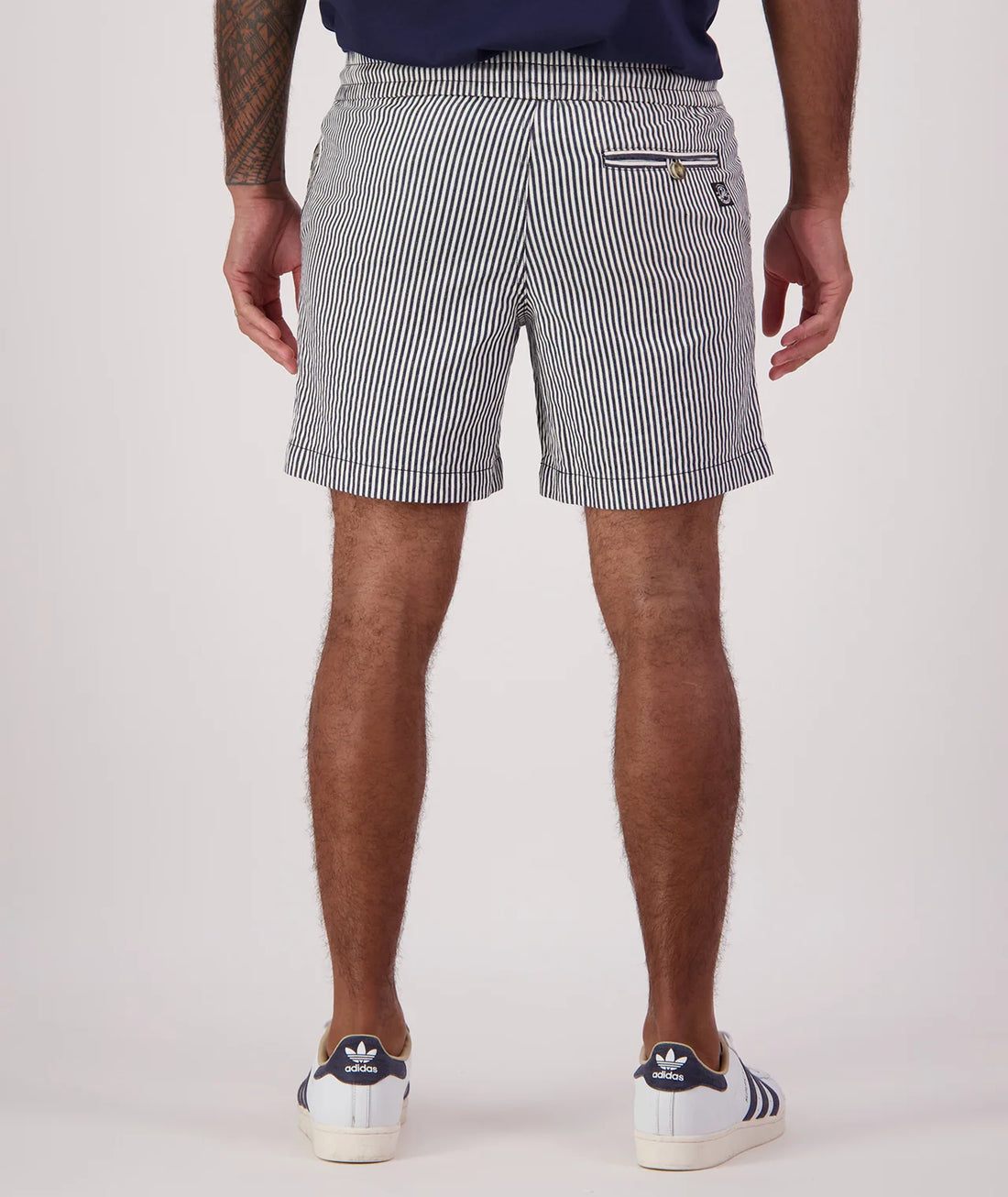 Seaview Stripe Shorts Navy/White - Swanndri