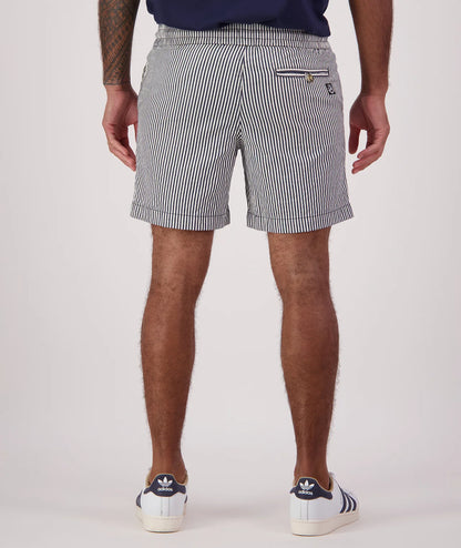 Seaview Stripe Shorts Navy/White - Swanndri