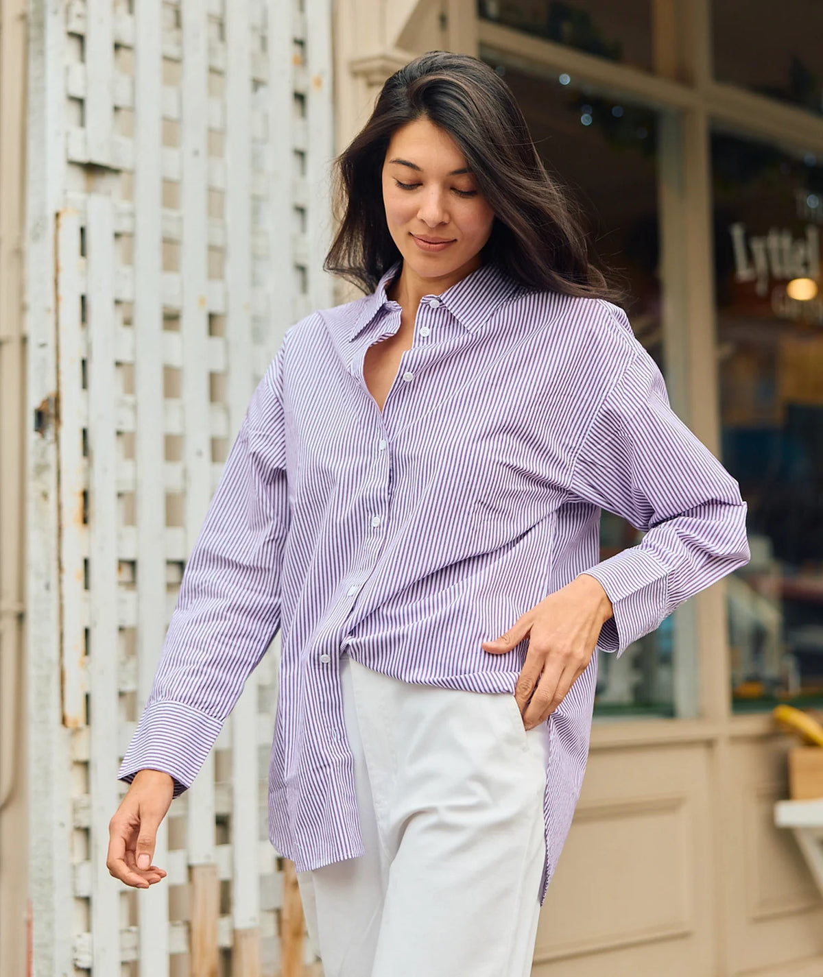 Sienna L/S Shirt Lilac Stripe - Swanndri