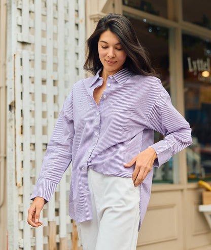 Sienna L/S Shirt Lilac Stripe - Swanndri