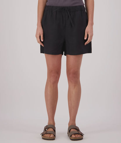 Ava Wmns Linen Short Black - Swanndri