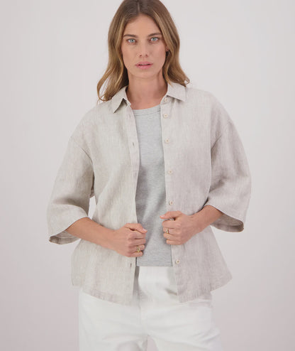 Ethel Linen S/S Shirt Light Stone - Swanndri