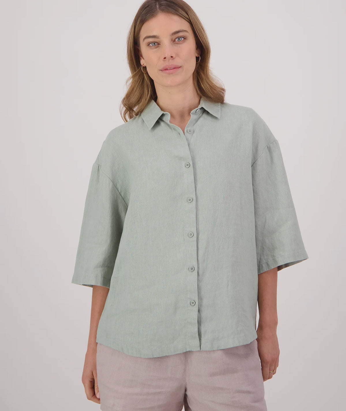 Ethel Linen S/S Shirt Seafoam - Swanndri