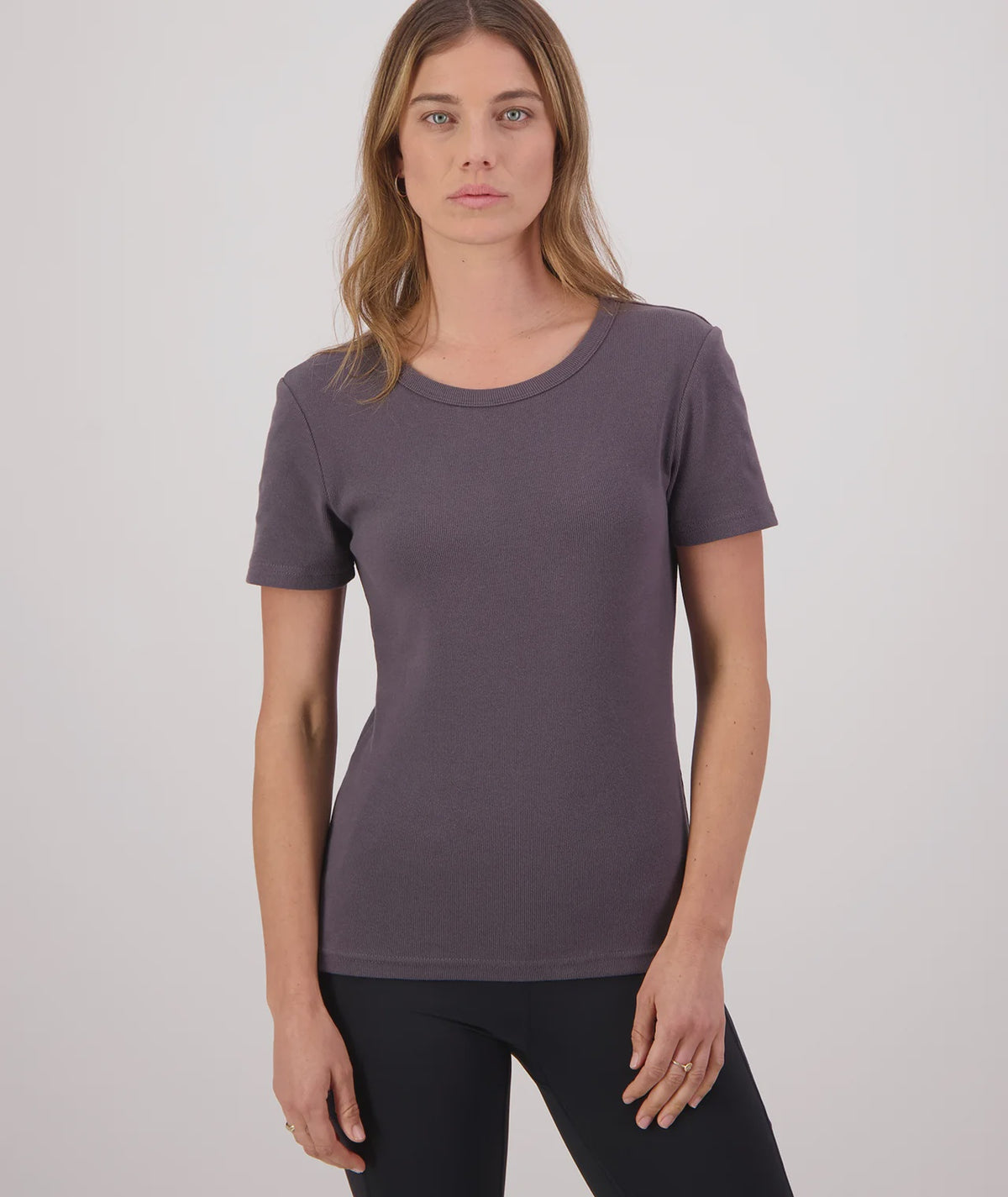 Daisy Ribbed T Shirt Shadow - Swanndri