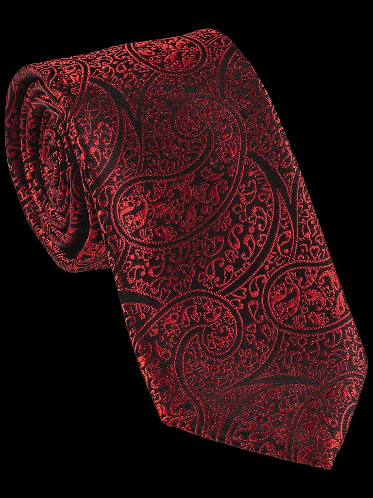 Tie Paisley 7cm Red- Carlo Visconti
