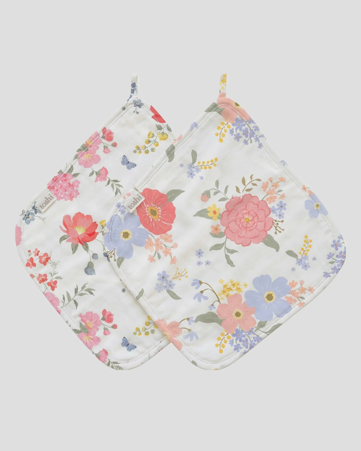 Baby Washcloth Muslin-2pcs Arcadia Wild Garden - toshi