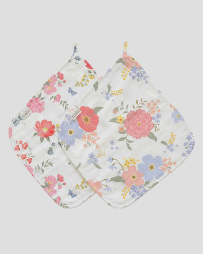 Baby Washcloth Muslin-2pcs Arcadia Wild Garden - toshi