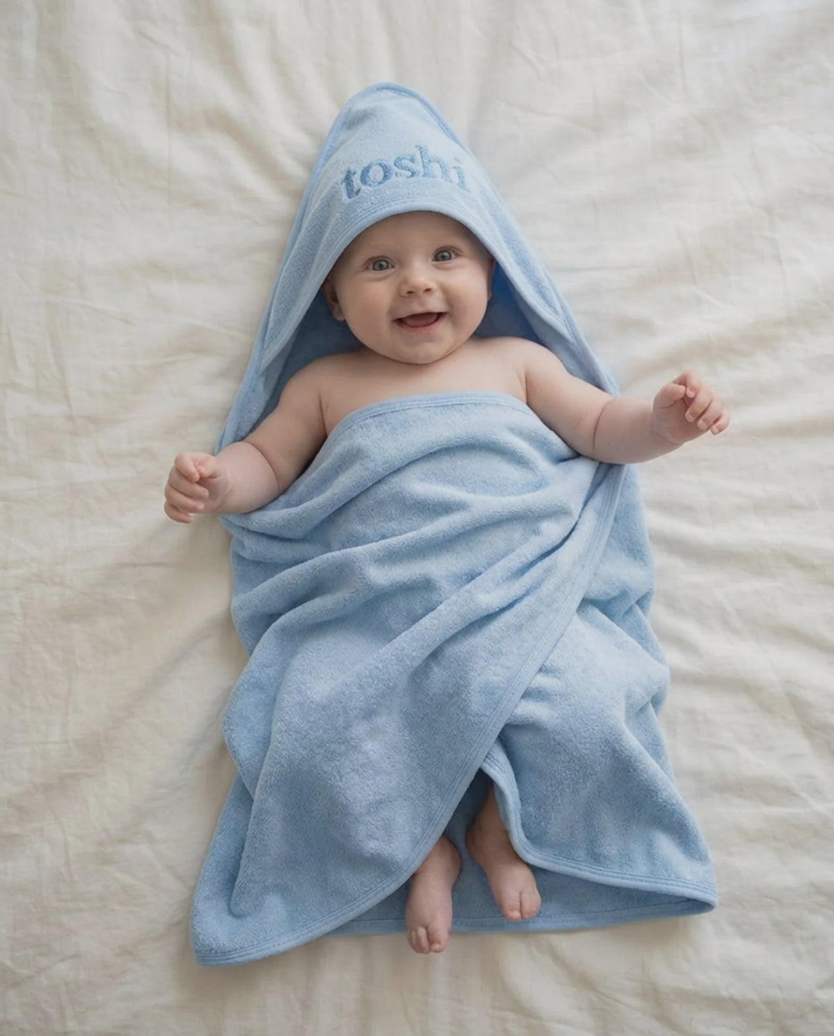 Hooded Baby Bath Towel Yummy UPF 50+ Bluebell - Toshi