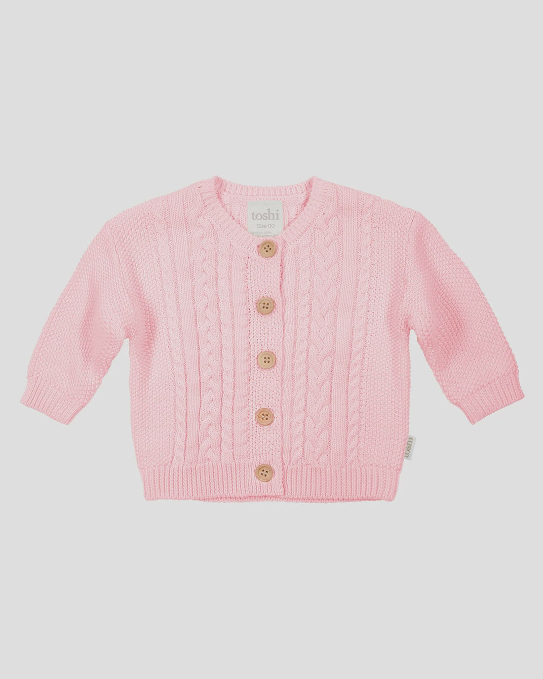 Organic Cardigan Yummy Misty Rose Toshi