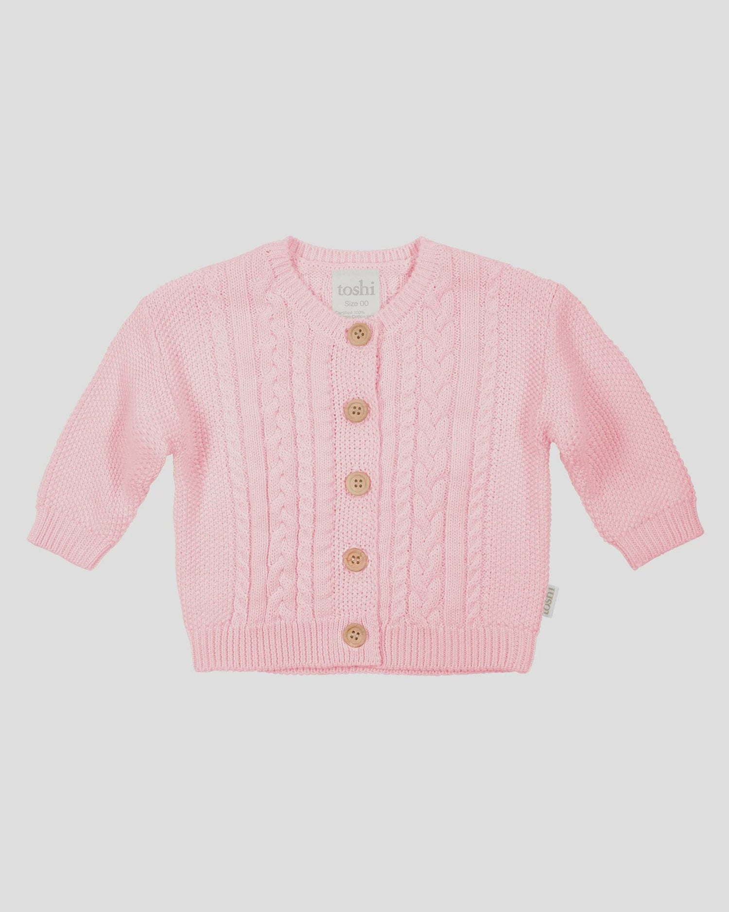 Organic Cardigan Yummy Misty Rose Toshi