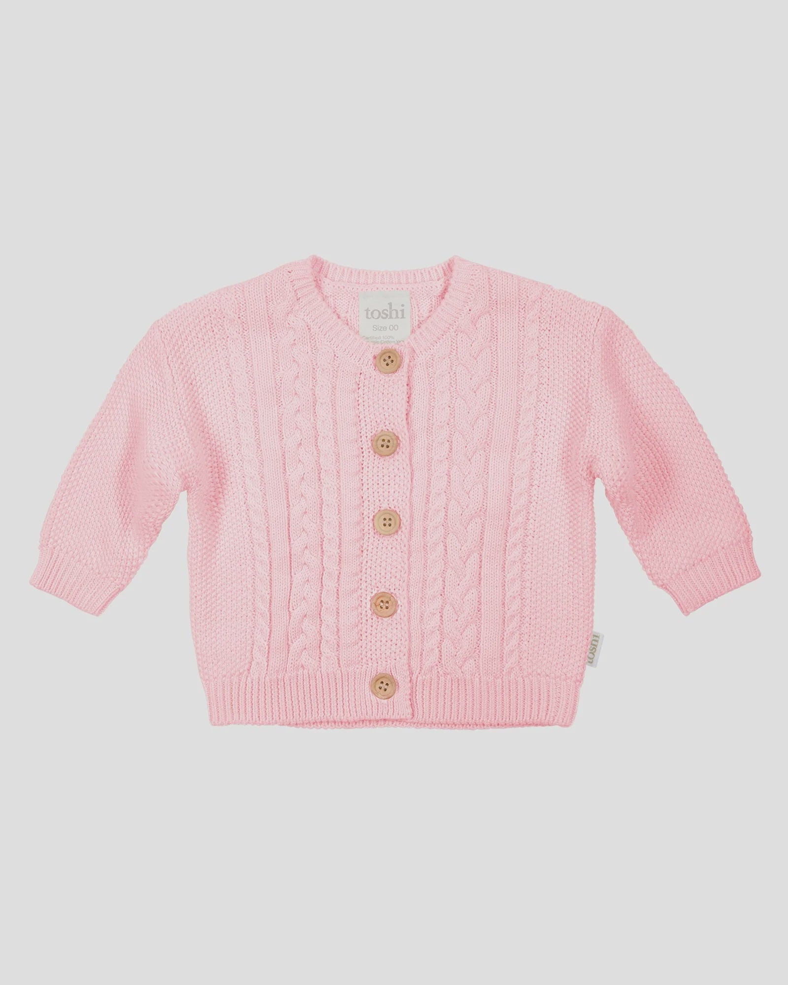 Organic Cardigan Yummy Misty Rose Toshi
