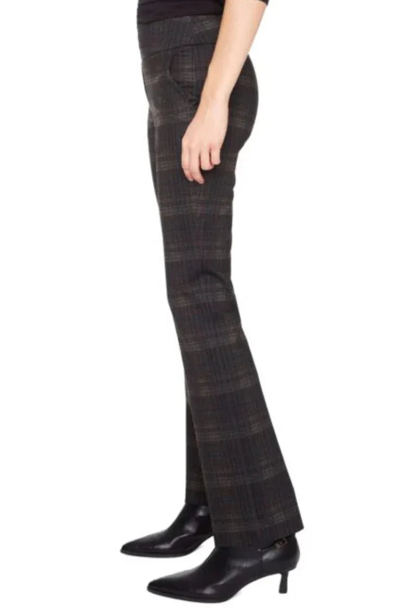 Dark Plaid Full Length Ponte Pant Up!