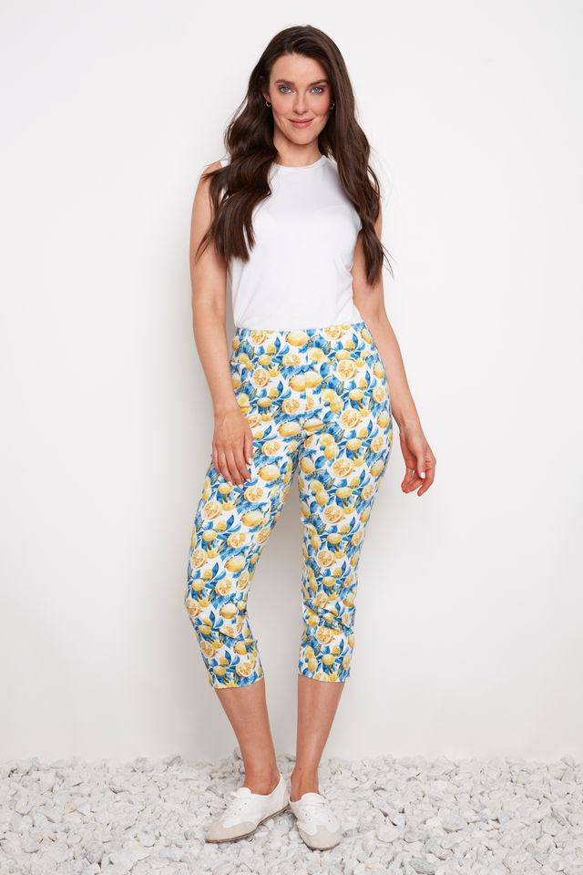 Lemon Blossom Techno Vented Capri Pant - Up!