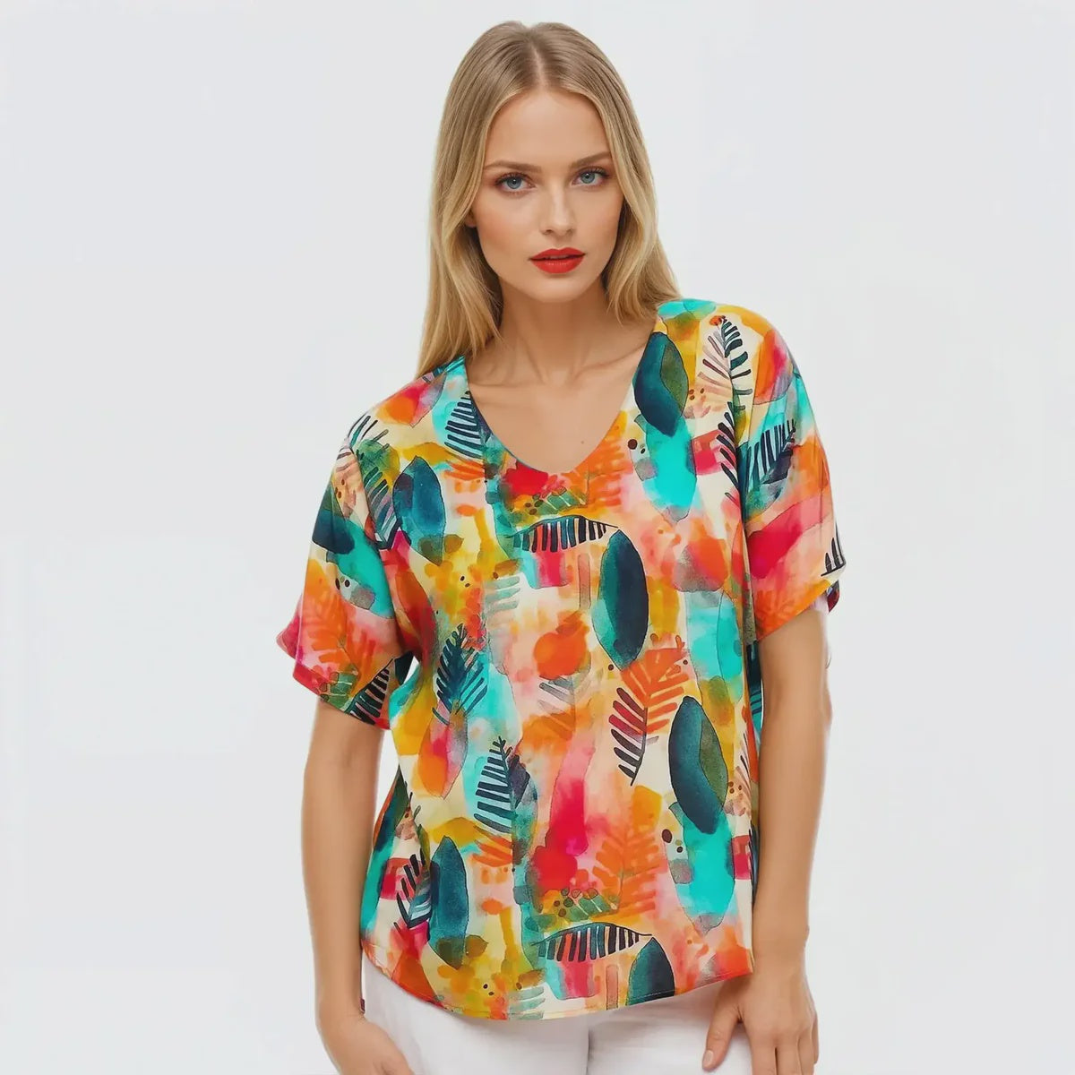 Claire Powell V-Neck T-Shirt - Tropicana