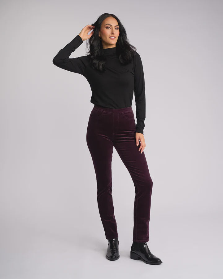 Bay Cord Pull On Pant Mulberry - Vassalli