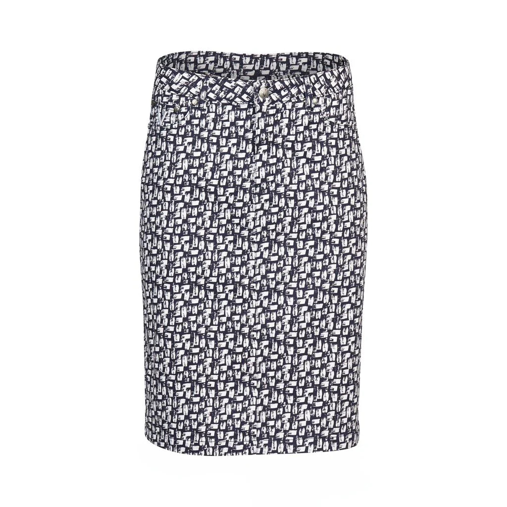 372AV Printed Lightweight Skirt with Centre Back Vent