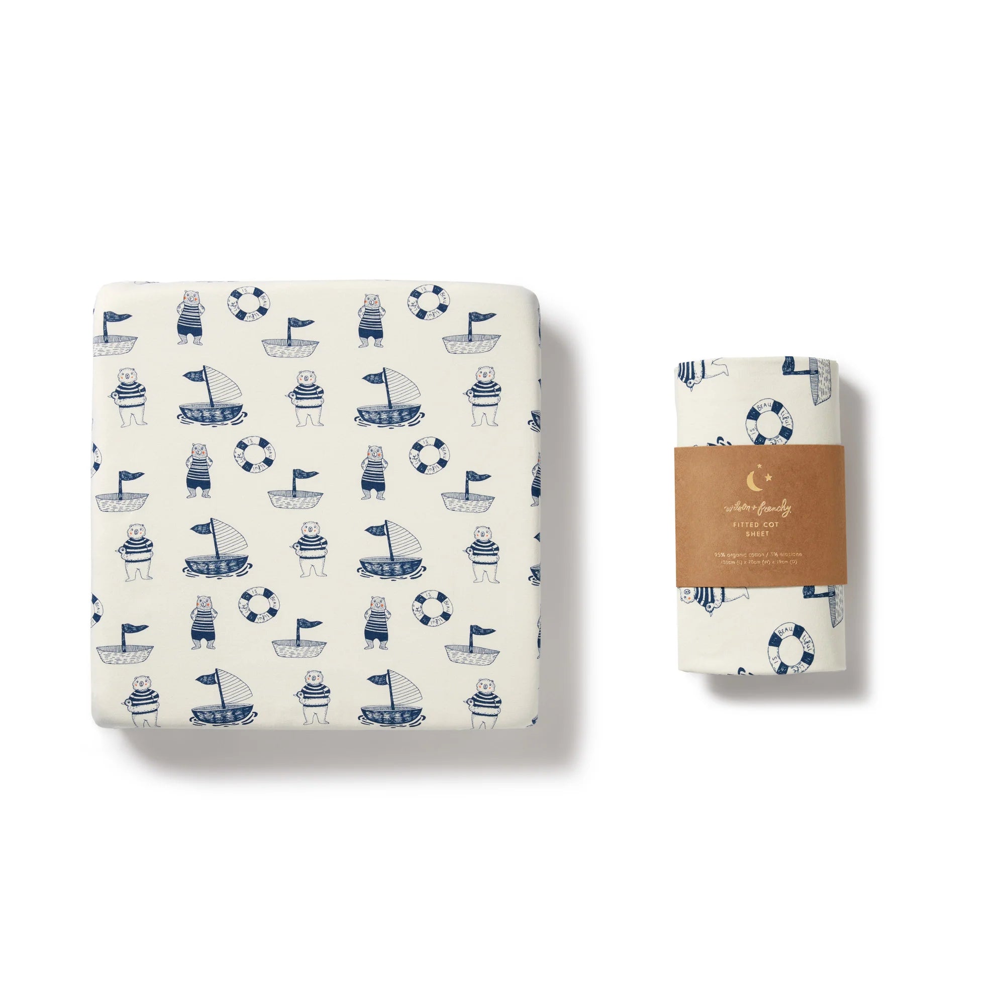 Packaged product with nautical design on a white background